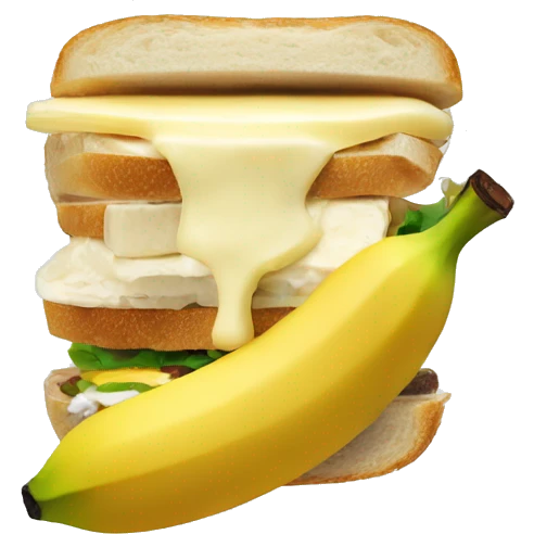 A banana and mayo sandwich. emoji