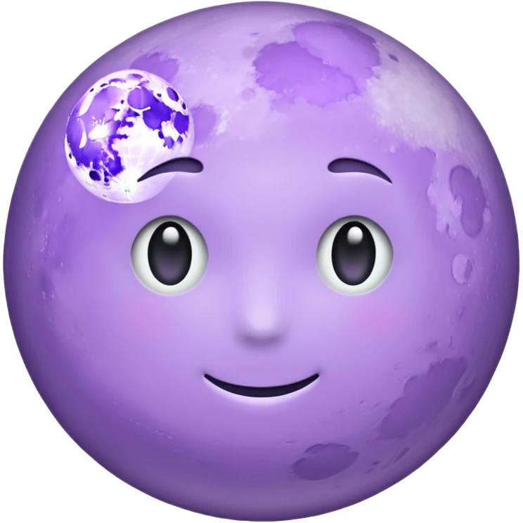 realistic Light purple moon emoji