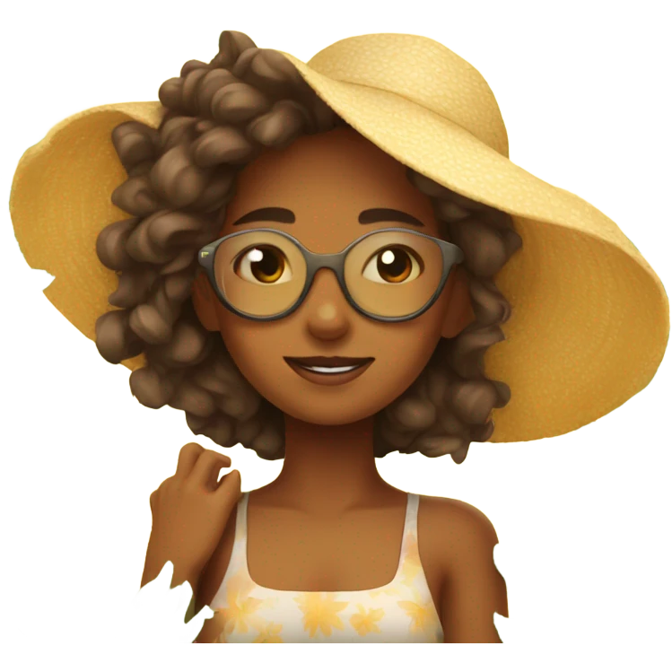 Girl taking sunbath emoji