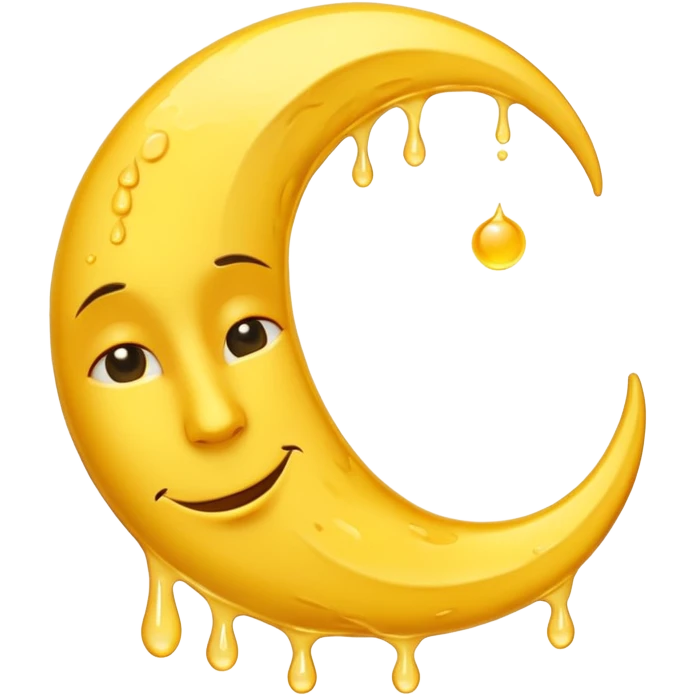 Mealting waning crescent moon make it without face and in yellow coliur emoji