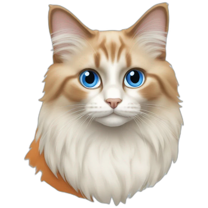 orange bicolor ragdoll cat blue eyes emoji