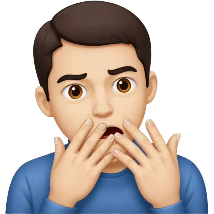 nervously bitting finger nails emoji