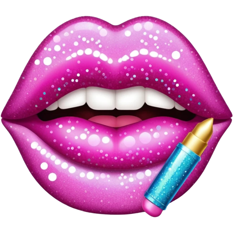 glitter pink kiss  emoji