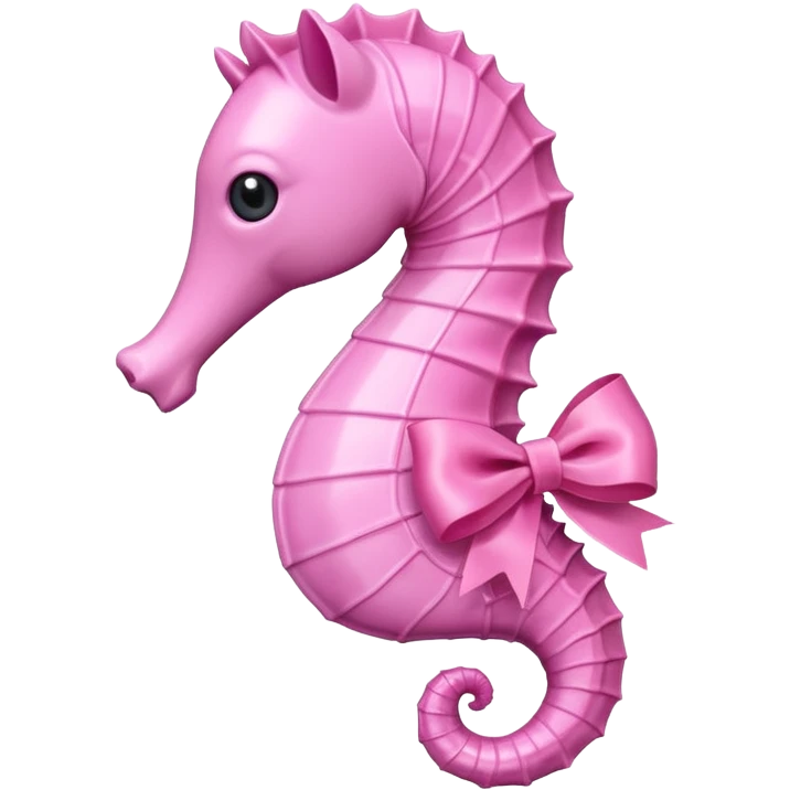 Pink seahorse put a pink ribbon emoji