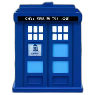Tardis in cube planted aquarium tank emoji