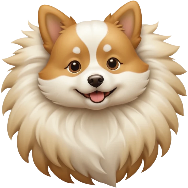 White and tan dog spinning emoji
