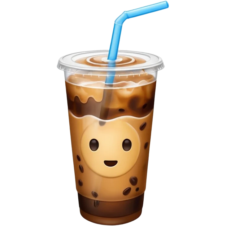  plastic cup of iced coffee with straw emoji