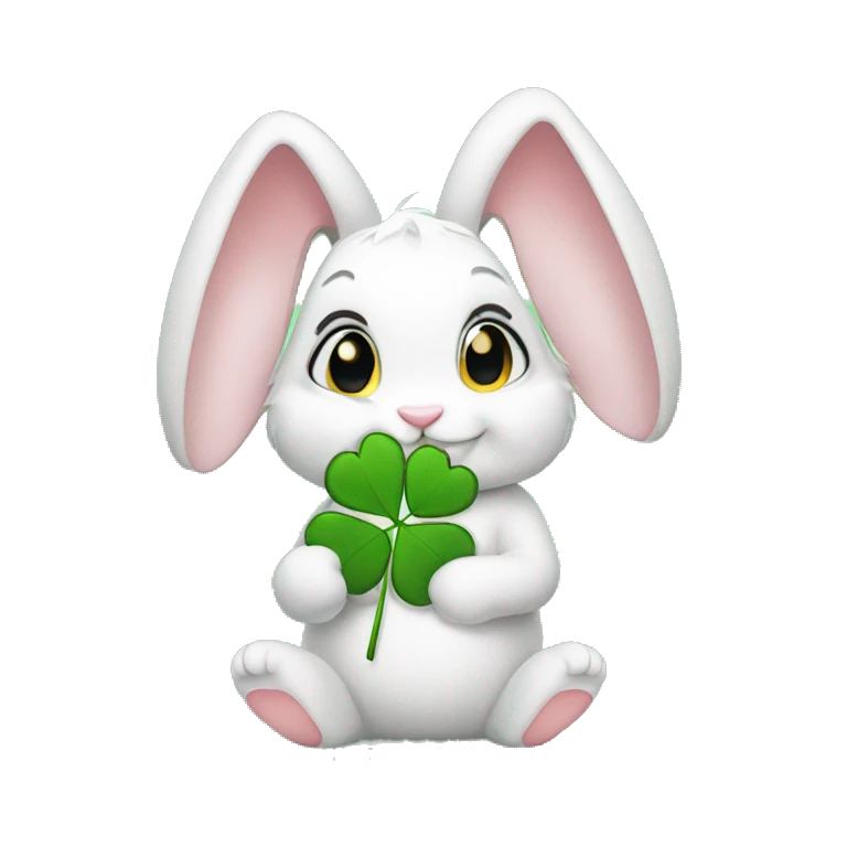 Cute Rabbit holding clover🐰 emoji