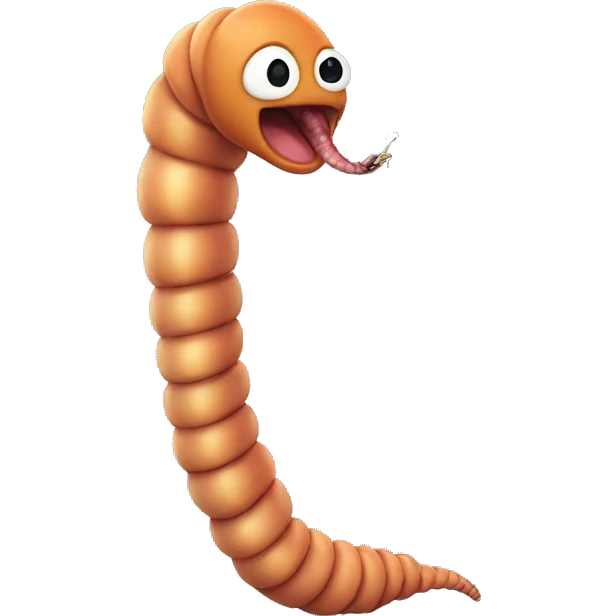 Worm with bow emoji