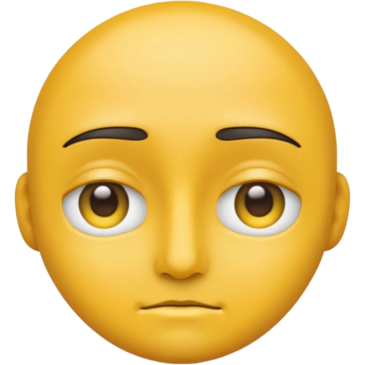 Generate me a blank face emoji with the upper eyelid half closed make it the original yellow emoji remove the nose emoji