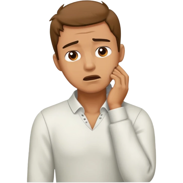 Guy holding neck looking Fusterated  emoji