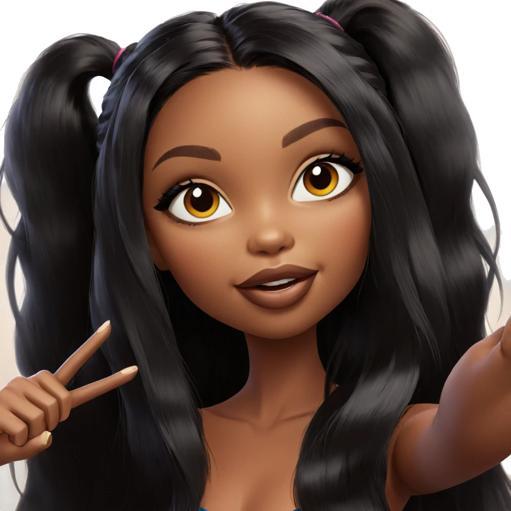 portrait of a dark-skinned girl emoji
