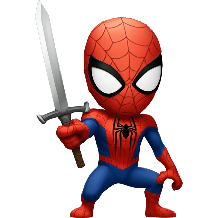 Spider-man with a BIG SWORD emoji