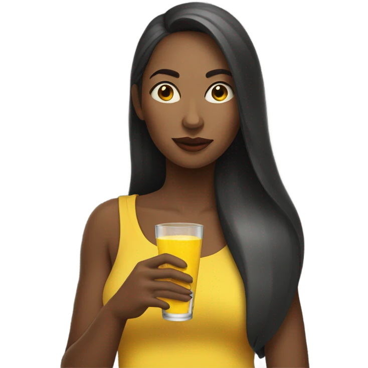 woman drinking yellow liquid emoji