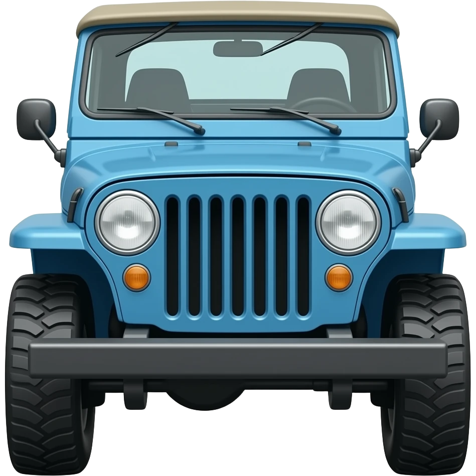 blue willys jeep - tiny emoji emoji