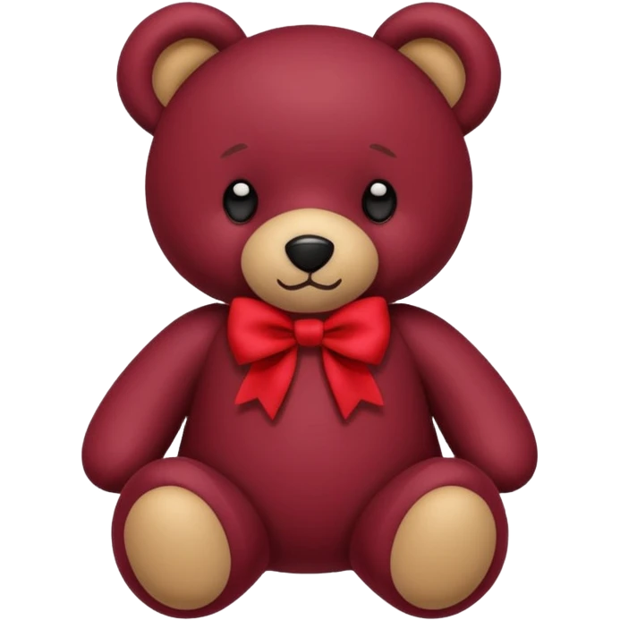 a burgundy teddy bear with a bow emoji