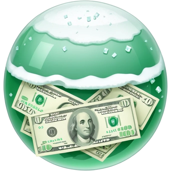 Snow ball with dollar bills  emoji
