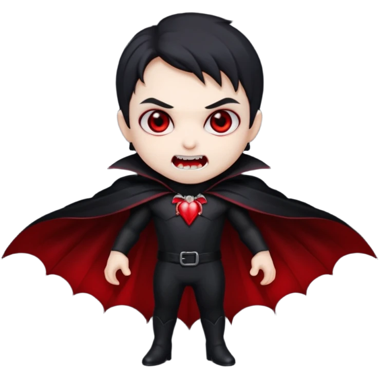 elegant vampire, chibi full body emoji