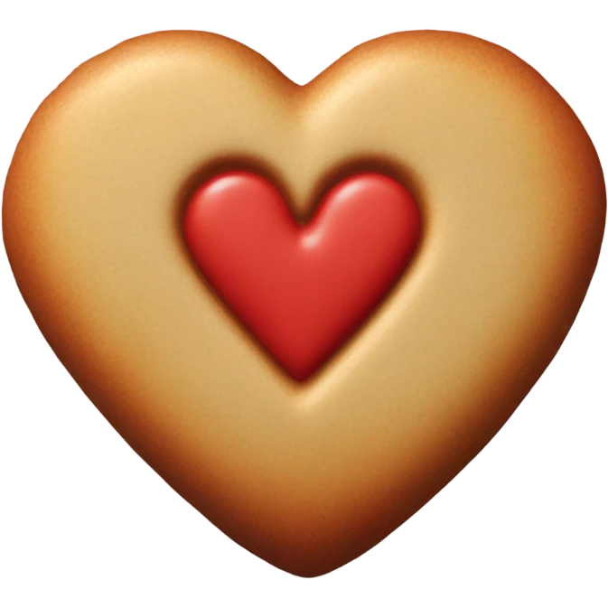 Red cookie heart with ohana emoji
