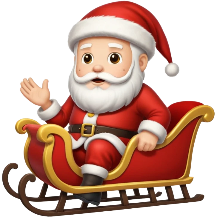 d'Eco de noël avec le père noël sur son traineau très réaliste sur un fond enneigé emoji