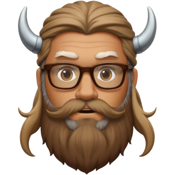 Glasses-Wearing wild viking büst emoji