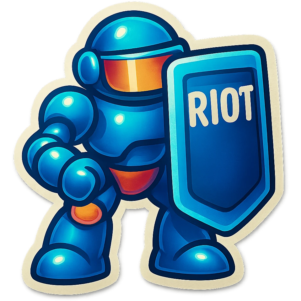 Lets do something else now. can you show me a riot shield robot emoji