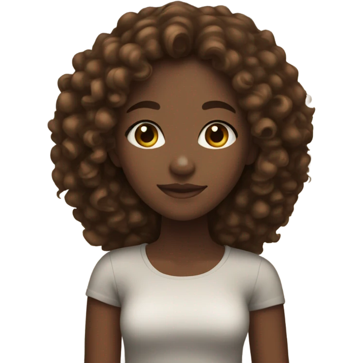 black girl with brown curly hsir brown eyes  emoji