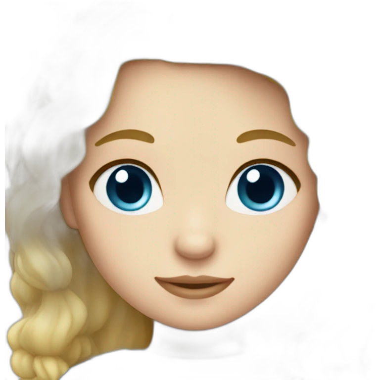 blonde hair girl with blue eyes  emoji