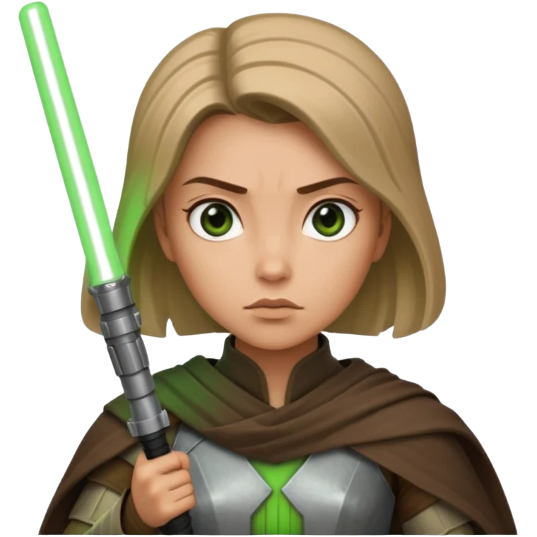 Ios 18, starwars green lightsaber jedi woman  emoji