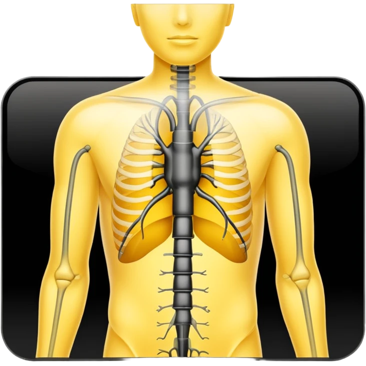 xray diagram. Yellow black emoji