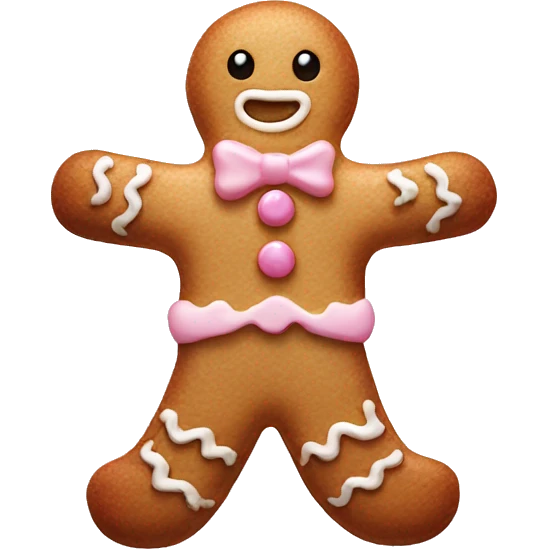 light pink frosted gingerbread man  emoji