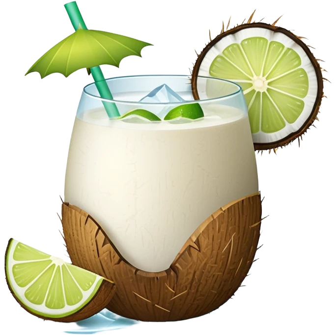 hawaii coconut drink with lemon emoji
