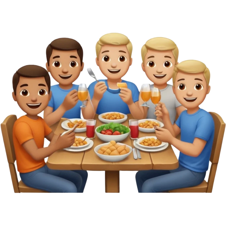 dia de jantar com amigos de infancia, mas so homens emoji