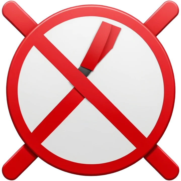 Red prohibition sign, circle with diagonal line crossing through it emoji