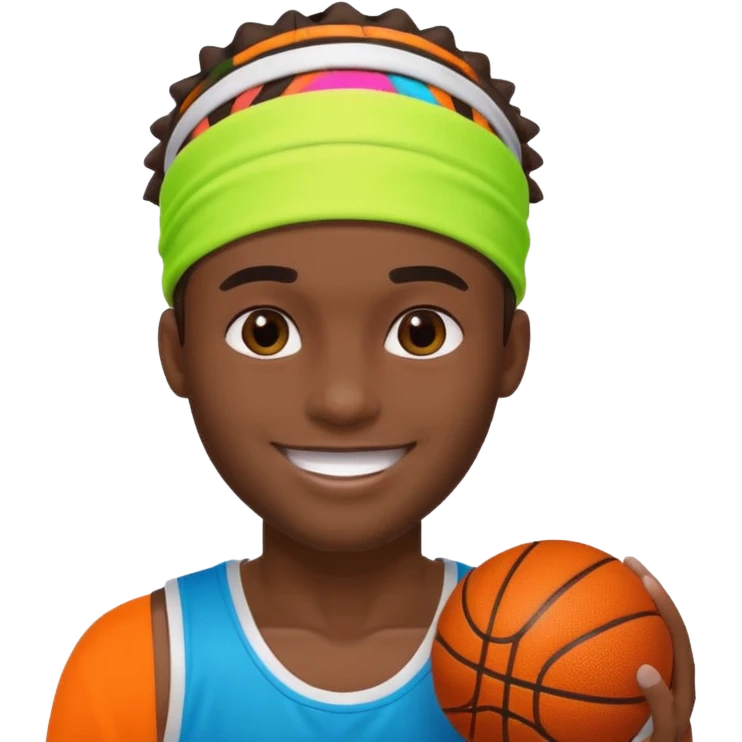 Basketball guy with neon headband emoji