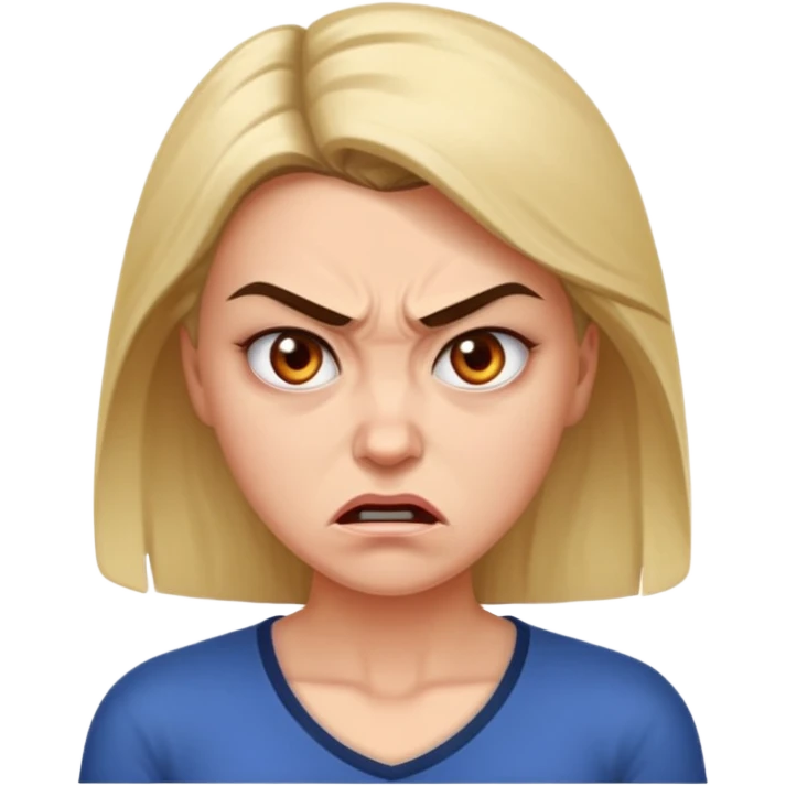 Beautiful woman angry and sick of idiots emoji