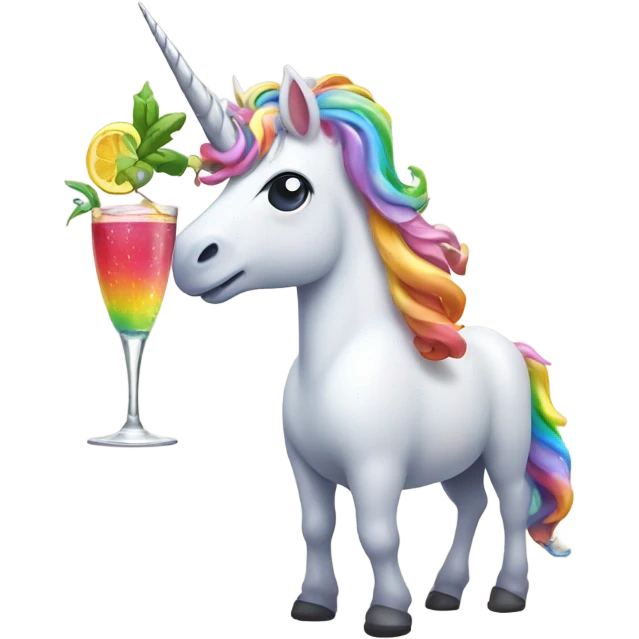 unicorn drinking alcohol  emoji