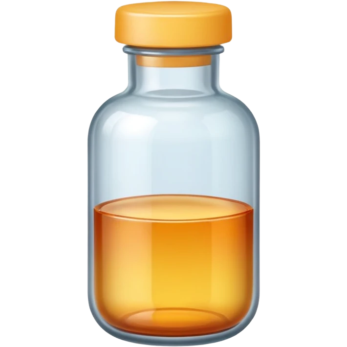 iOS-style emoji of a small medicine bottle. Rounded shape, clear label, simple clean design, smooth gradients, no background emoji