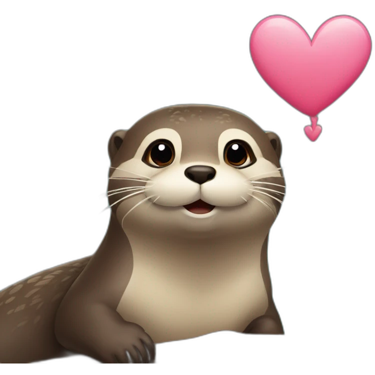 loutre avec un cœur emoji
