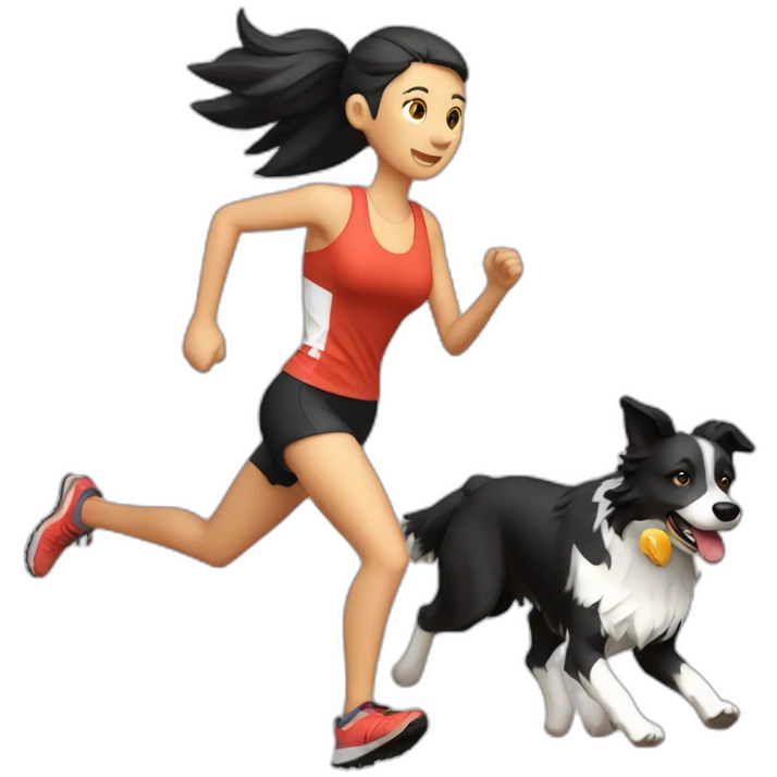 Canicross-activity-female-runner-and-border-collie emoji