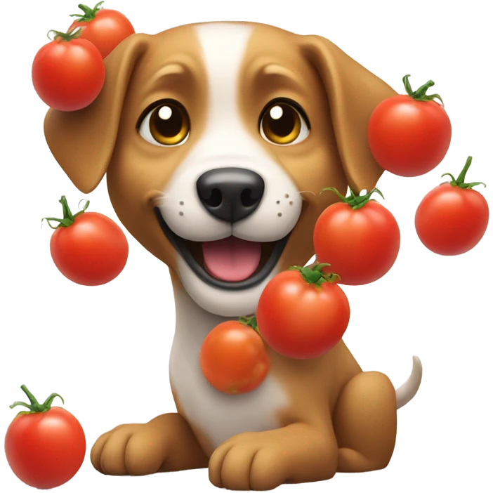 Dog throwing tomatoes  emoji
