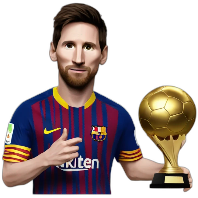 Messi with ballon d'or emoji
