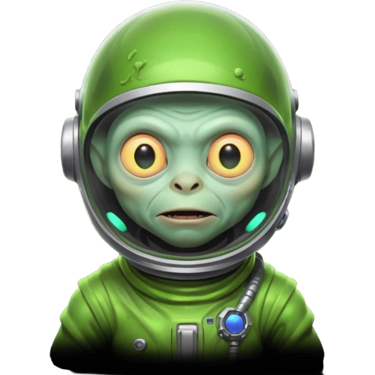 Neon gollum with a space helmet on emoji