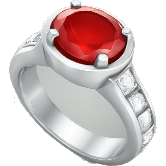 red and white dainty class ring emoji