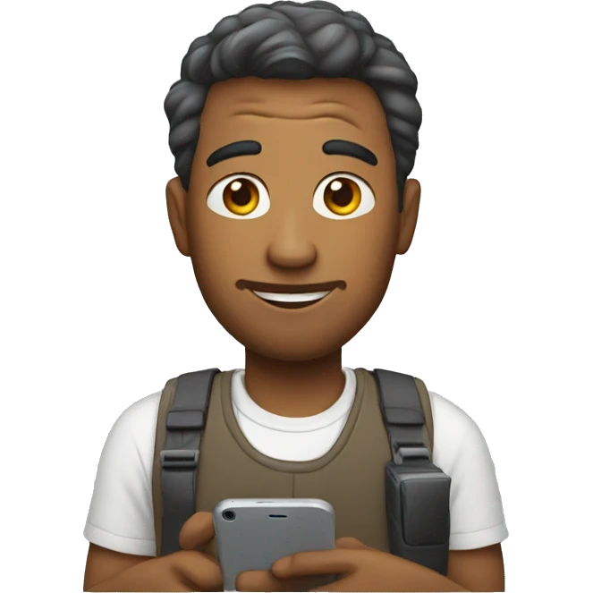 Man with iphone emoji