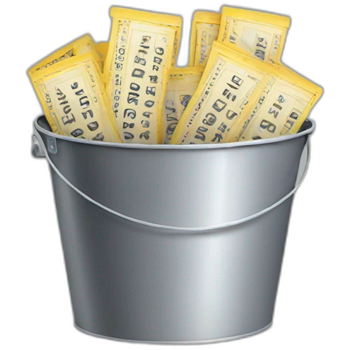 Bucket of tickets emoji