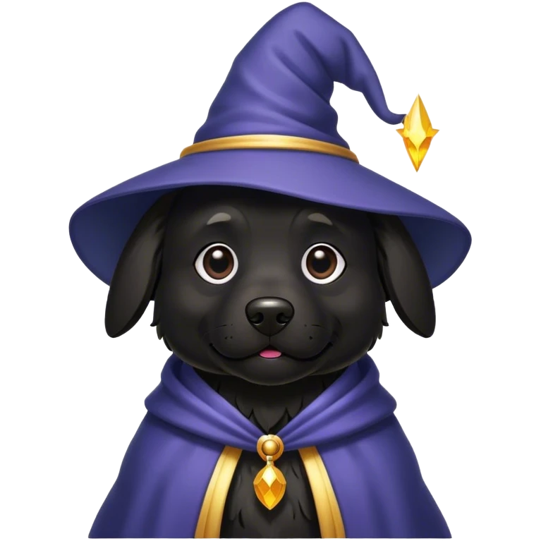 black dog Wizard emoji