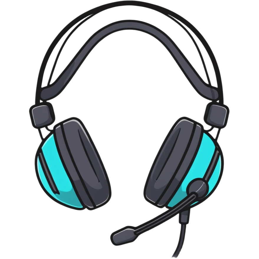 Gaming headset with microphone emoji
