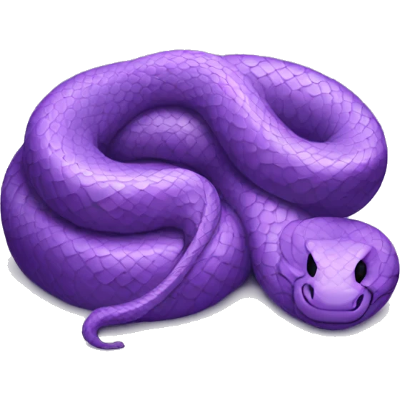 A purple snake sleeping peacefully, curled up and relaxed. emoji