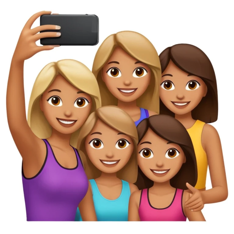 girls taking selfie in club emoji